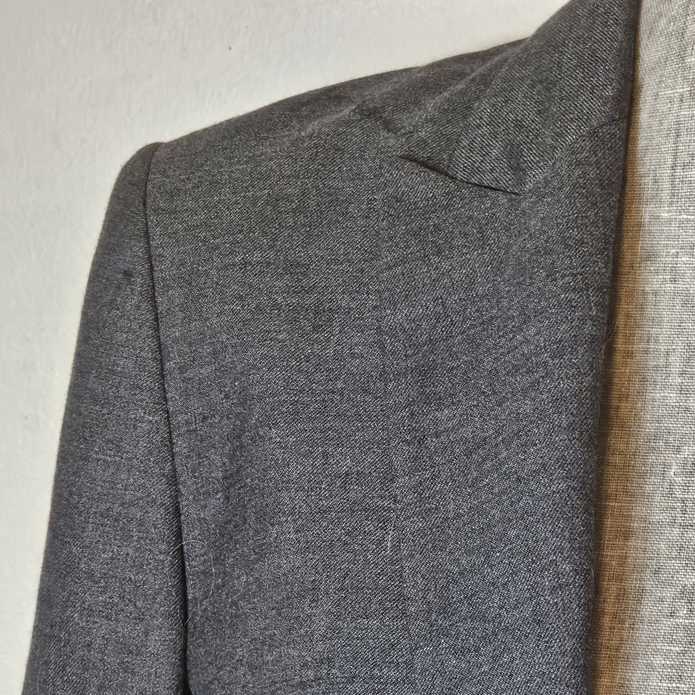 Theory Tailored Single-Button Blazer Women's Size 8 Gray Professional Wool Blend - Picture 3 of 14